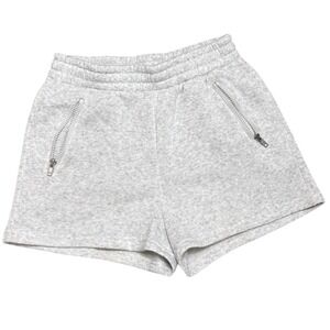 Gray Cisono Women's XS‎ Casual Sweat Shorts Zipper Pockets Elastic Waist